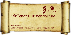 Zámbori Mirandolina névjegykártya